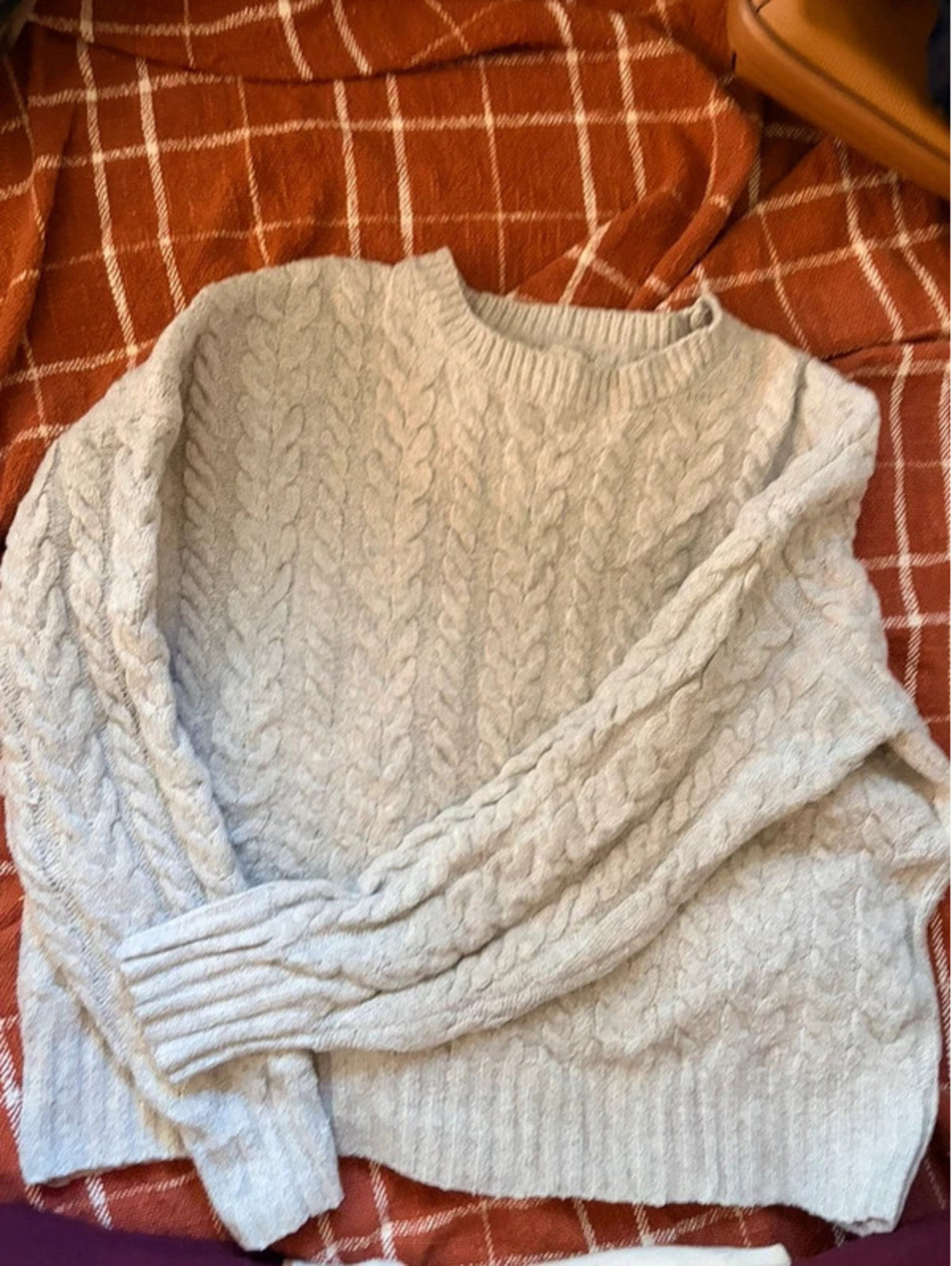 Cable knit grey sweater size medium joie